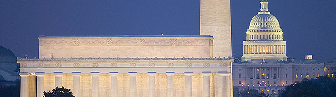 Washington DC skyline at dusk
